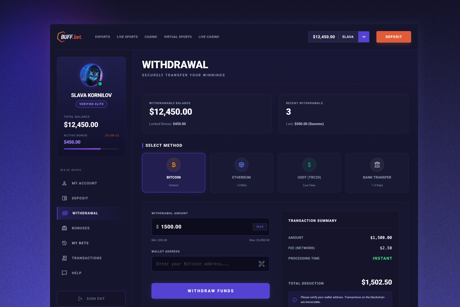 Betting History Detail